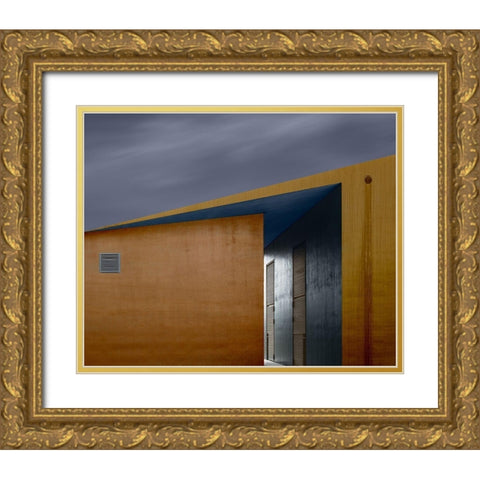 Alley Gold Ornate Wood Framed Art Print with Double Matting by Verschelden, Harry