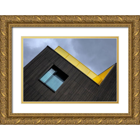 The yellow balcony Gold Ornate Wood Framed Art Print with Double Matting by Van den, Jef