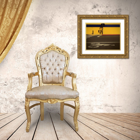Share the road Gold Ornate Wood Framed Art Print with Double Matting by Labagnara, Roxana