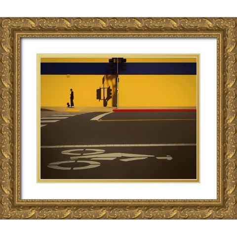 Share the road Gold Ornate Wood Framed Art Print with Double Matting by Labagnara, Roxana