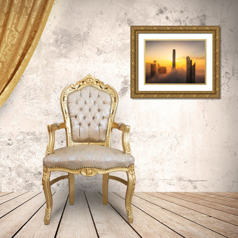 Good Morning Dubai A738758 Gold Ornate Wood Framed Art Print with Double Matting by Joanaduenas