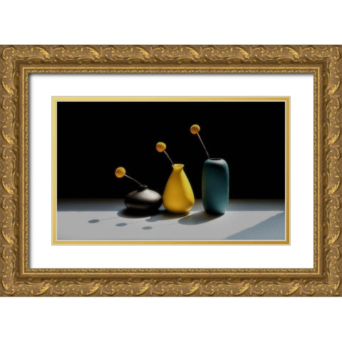 Untitled Gold Ornate Wood Framed Art Print with Double Matting by Xu, Sheila