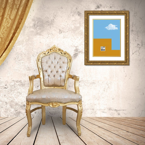 House and cloud Gold Ornate Wood Framed Art Print with Double Matting by Labagnara, Roxana