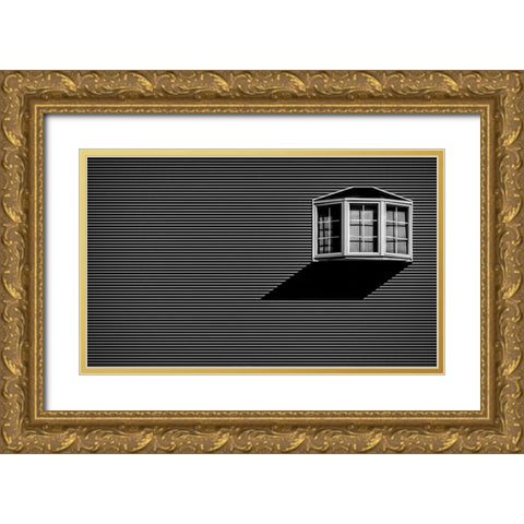 Bow window Gold Ornate Wood Framed Art Print with Double Matting by Labagnara, Roxana