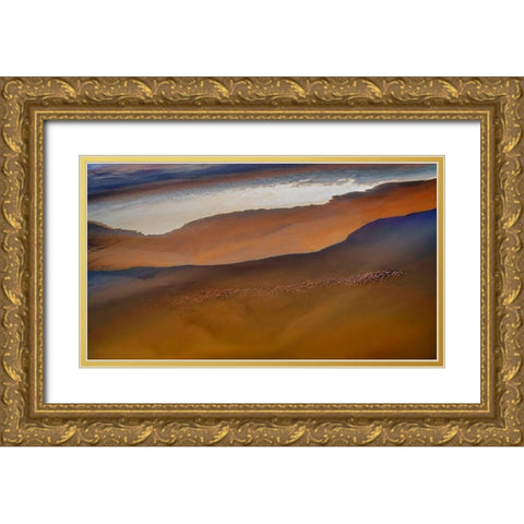 Colorful  Layers Gold Ornate Wood Framed Art Print with Double Matting by Chang, Phillip
