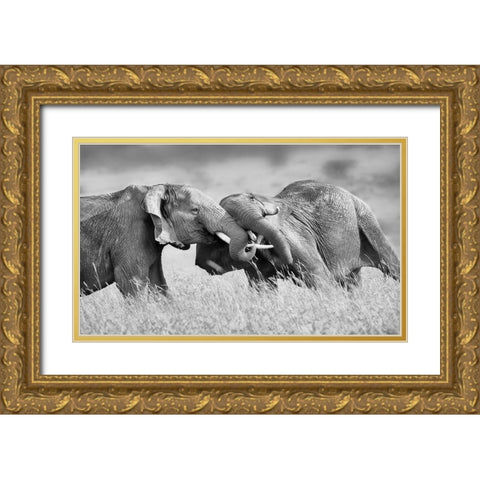 So Powerful Gold Ornate Wood Framed Art Print with Double Matting by Chang, Phillip