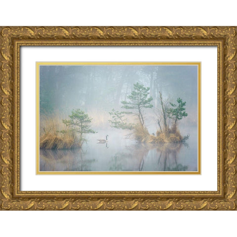 Hide and Seek Gold Ornate Wood Framed Art Print with Double Matting by George, Andrew