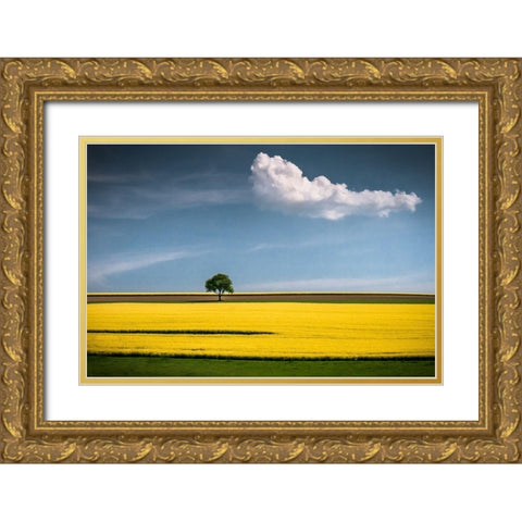 The Tree and the Cloud Gold Ornate Wood Framed Art Print with Double Matting by Wonisch, Andreas