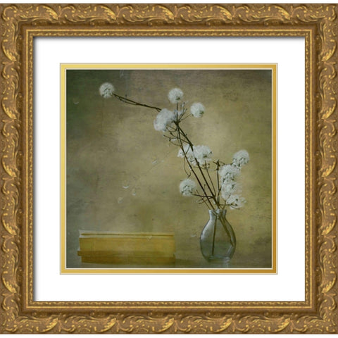 Books Gold Ornate Wood Framed Art Print with Double Matting by Devos, Delphine