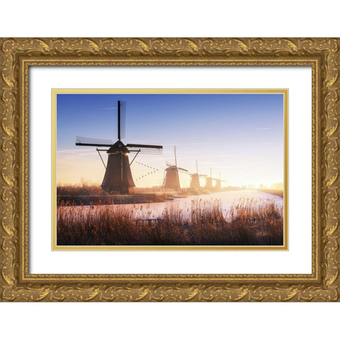 Kinderdijk 4 Gold Ornate Wood Framed Art Print with Double Matting by Pablo de, Juan
