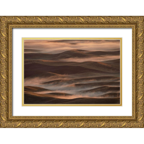 Early Spring Morning at Palouse Gold Ornate Wood Framed Art Print with Double Matting by Jacobs, Lydia