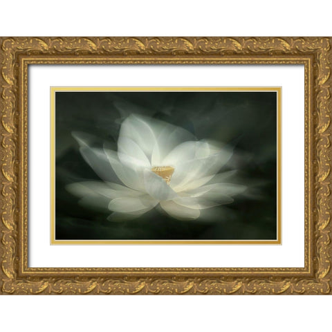 Swaying Gold Ornate Wood Framed Art Print with Double Matting by Zhao, Qing