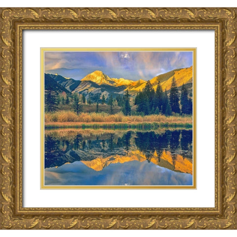 Haystack Mountain-Maroon Bells-Snowmass Wilderness near Aspen-Colorado Gold Ornate Wood Framed Art Print with Double Matting by Fitzharris, Tim