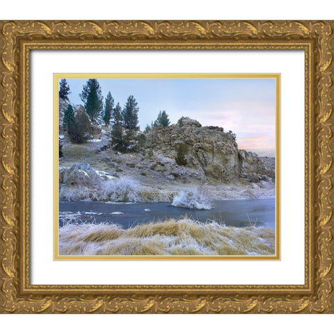 Hot Creek Hot Springs near Mammoth Lakes-California Gold Ornate Wood Framed Art Print with Double Matting by Fitzharris, Tim