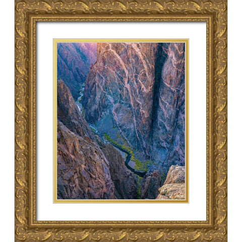 Black Canyon of the Gunnison National Park-Colorado Gold Ornate Wood Framed Art Print with Double Matting by Fitzharris, Tim