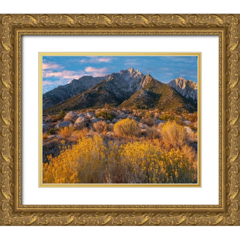 Lone Pine Peak-Eastern Sierra-California-USA Gold Ornate Wood Framed Art Print with Double Matting by Fitzharris, Tim