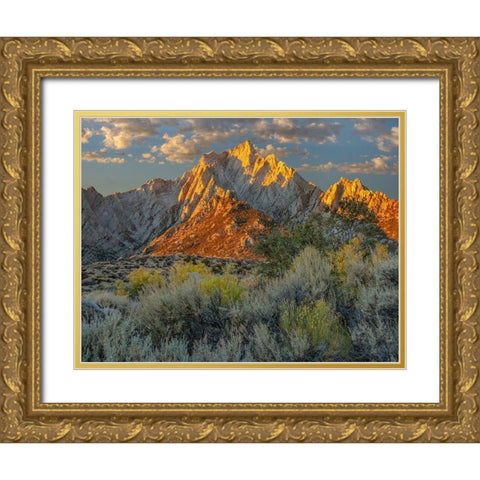 Lone Pine Peak from Tuttle Creek-Sierra Nevada-California-USA  Gold Ornate Wood Framed Art Print with Double Matting by Fitzharris, Tim