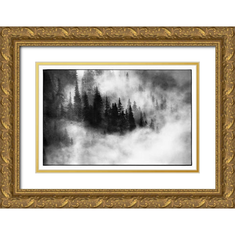 Agharta III Gold Ornate Wood Framed Art Print with Double Matting by Stefan, Jacek