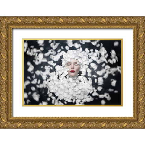 Dreaming of Spring Gold Ornate Wood Framed Art Print with Double Matting by Plus, See