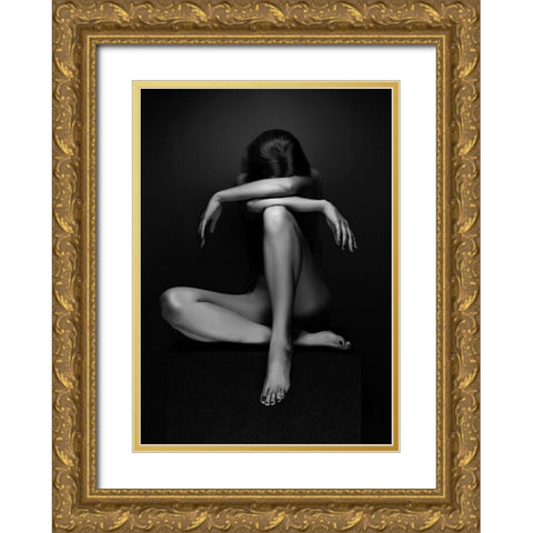 Eszter Gold Ornate Wood Framed Art Print with Double Matting by Kiss, Jozef