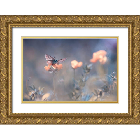 The Lady of Lothlorien Gold Ornate Wood Framed Art Print with Double Matting by Bravin, Fabien