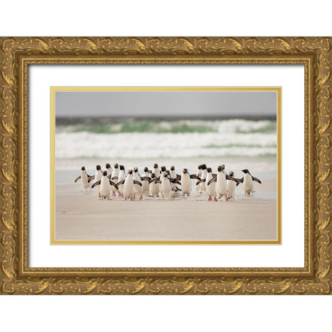 Desembarco Gold Ornate Wood Framed Art Print with Double Matting by Gil Raga, Joan