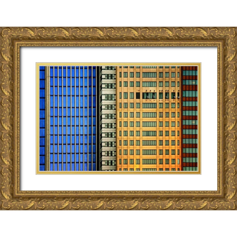 Windows on the City Gold Ornate Wood Framed Art Print with Double Matting by Guillemot, Mathilde