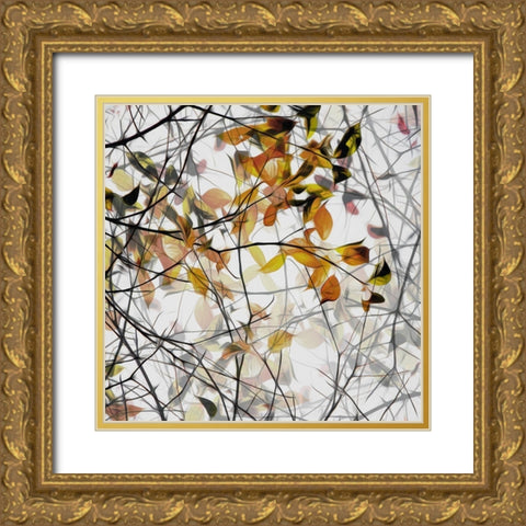 autumn song Gold Ornate Wood Framed Art Print with Double Matting by Claes, Gilbert