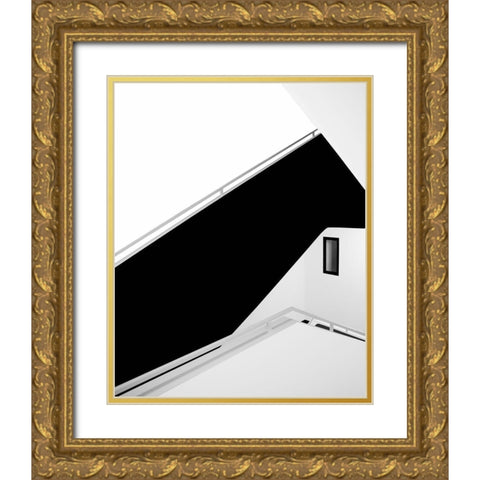 Stairs Gold Ornate Wood Framed Art Print with Double Matting by Azevedo, Olavo