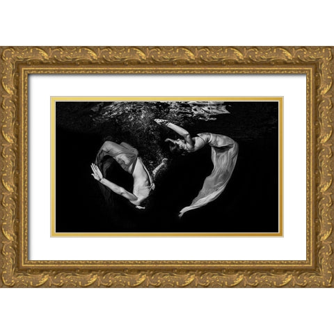 Grace Underwater Gold Ornate Wood Framed Art Print with Double Matting by Kiefer, Ken