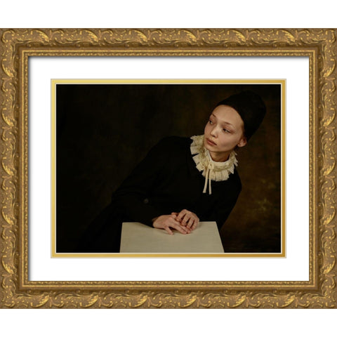 Untitled Gold Ornate Wood Framed Art Print with Double Matting by Olgashpak