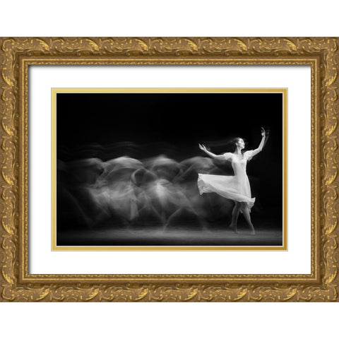 s l o w Gold Ornate Wood Framed Art Print with Double Matting by Yogasara, Yudhistira