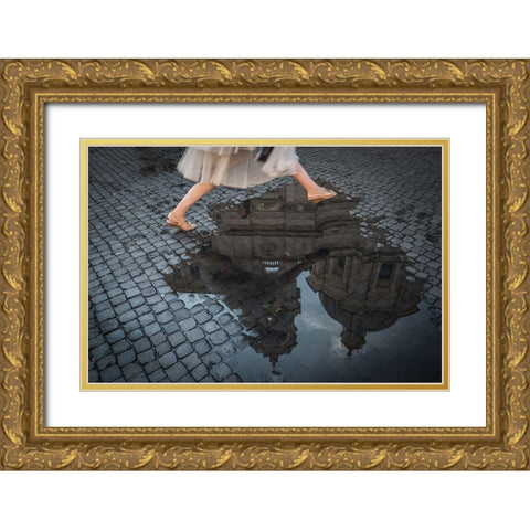 Jump Gold Ornate Wood Framed Art Print with Double Matting by Convista, Antonio