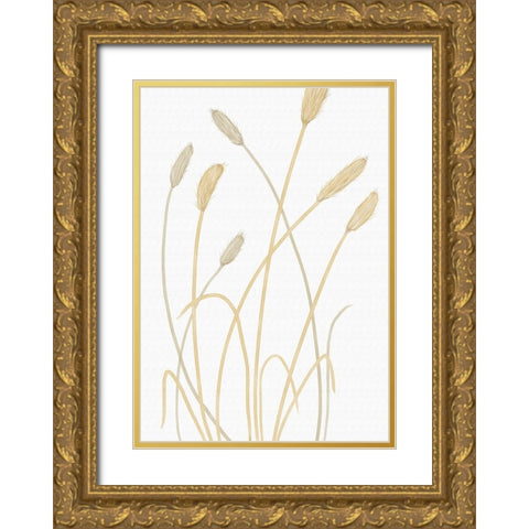 Bunny Grass 01 Gold Ornate Wood Framed Art Print with Double Matting by Artographie Studio