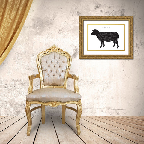 Lamb Cuts Gold Ornate Wood Framed Art Print with Double Matting by Artographie Studio
