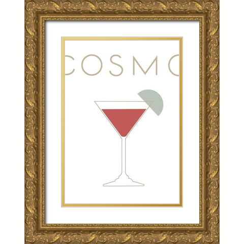 Cosmopolitan Gold Ornate Wood Framed Art Print with Double Matting by Artographie Studio