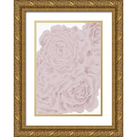 Bed of Roses Gold Ornate Wood Framed Art Print with Double Matting by Artographie Studio