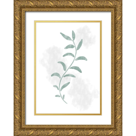 Jazzy Leaves Gold Ornate Wood Framed Art Print with Double Matting by Artographie Studio