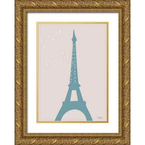 Very Paris Gold Ornate Wood Framed Art Print with Double Matting by Artographie Studio