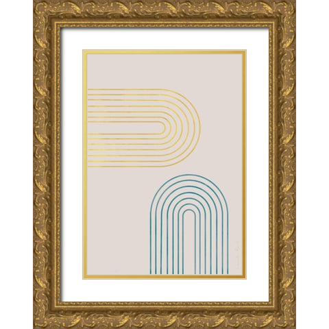 Archs in Spring Gold Ornate Wood Framed Art Print with Double Matting by Artographie Studio