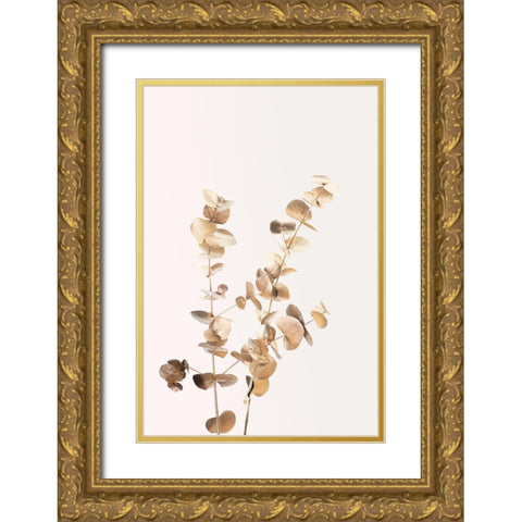 Eucalyptus Gold No 02 Gold Ornate Wood Framed Art Print with Double Matting by Artographie Studio
