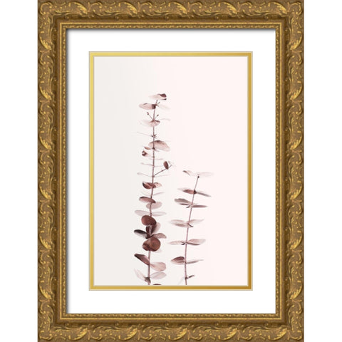 Eucalyptus Copper No 02 Gold Ornate Wood Framed Art Print with Double Matting by Artographie Studio