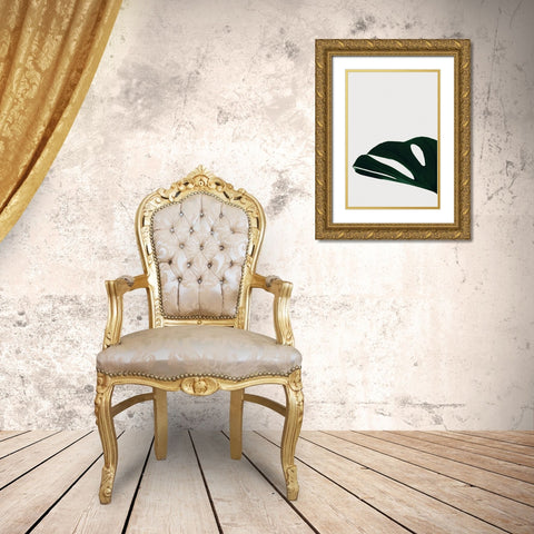 Monstera Natural 21 Gold Ornate Wood Framed Art Print with Double Matting by Artographie Studio