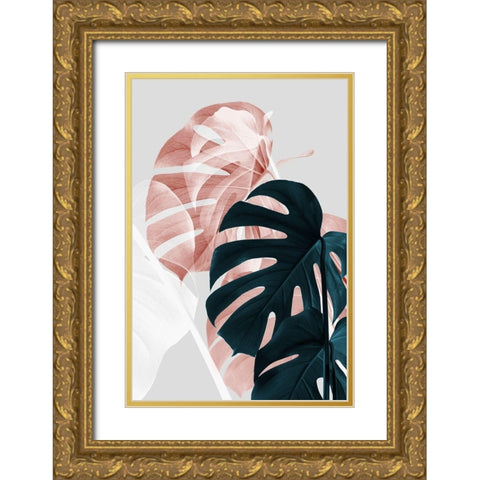 Monstera Creative 09 Gold Ornate Wood Framed Art Print with Double Matting by Artographie Studio