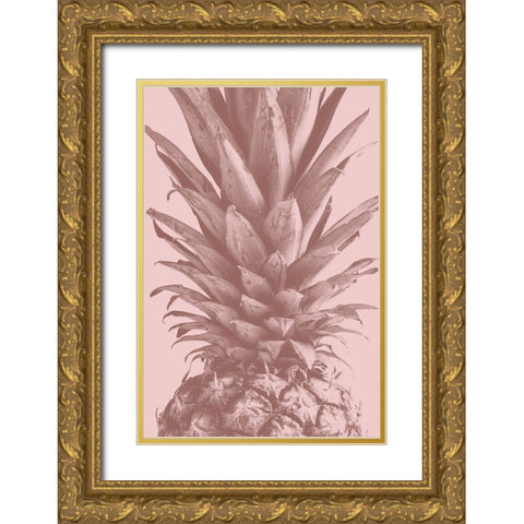 Pineapple Close Up 01 Gold Ornate Wood Framed Art Print with Double Matting by Artographie Studio