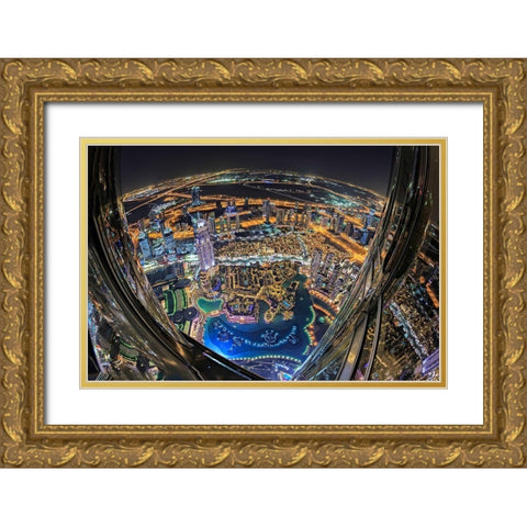 Looking down Gold Ornate Wood Framed Art Print with Double Matting by Metro, Greg