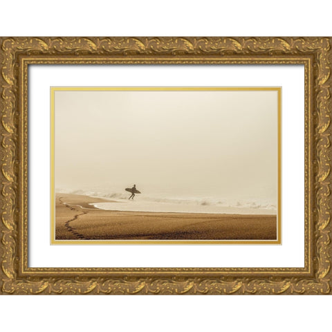Surfer Gold Ornate Wood Framed Art Print with Double Matting by Reichelt, Dieter