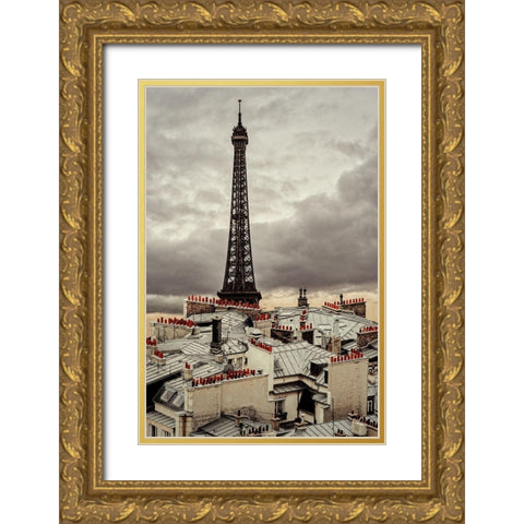 City of Chimneys Gold Ornate Wood Framed Art Print with Double Matting by Salem, Saad