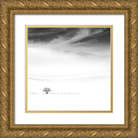 Poems of Silence Gold Ornate Wood Framed Art Print with Double Matting by Nodeh, Mostafa