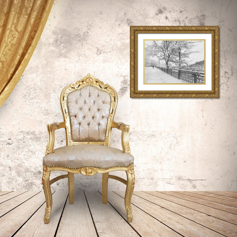 Winter in Kiev Gold Ornate Wood Framed Art Print with Double Matting by Kiyashko, Alexander